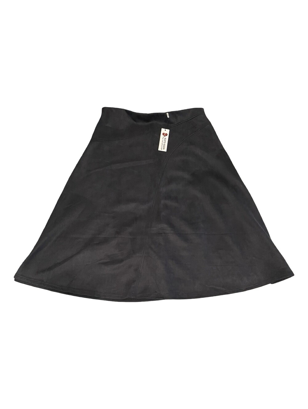 Kate Kasin Navy Faux Suede A-Line Midi Skirt Size 2XL New  With Tags